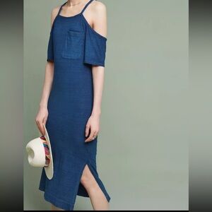 Anthropologie Cloth and Stone Cold Shoulder Midi Dress